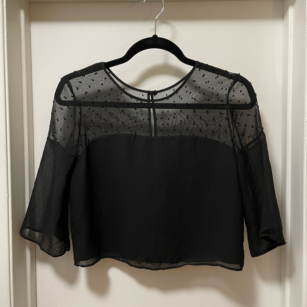 Dress The Population Sheer Black Top